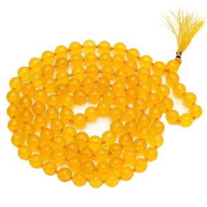Yellow Hakik Mala (108+1 Beads)