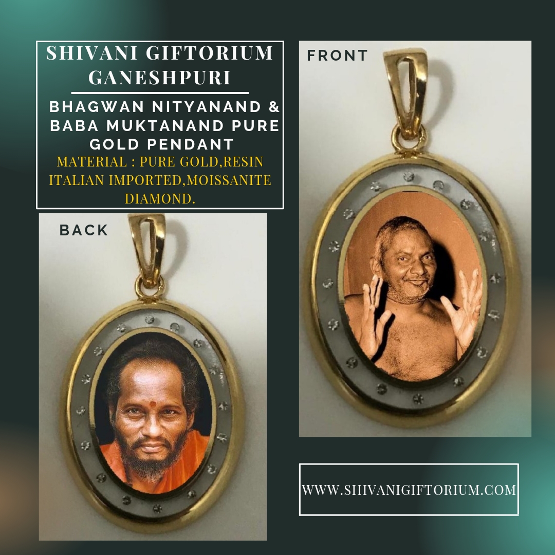 Bhagwan Nityanand Pendant Pure Gold ( Back Side Baba Muktananda)
