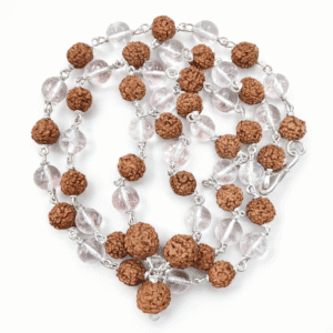 Rudraksha With Sphatik Silver Mala