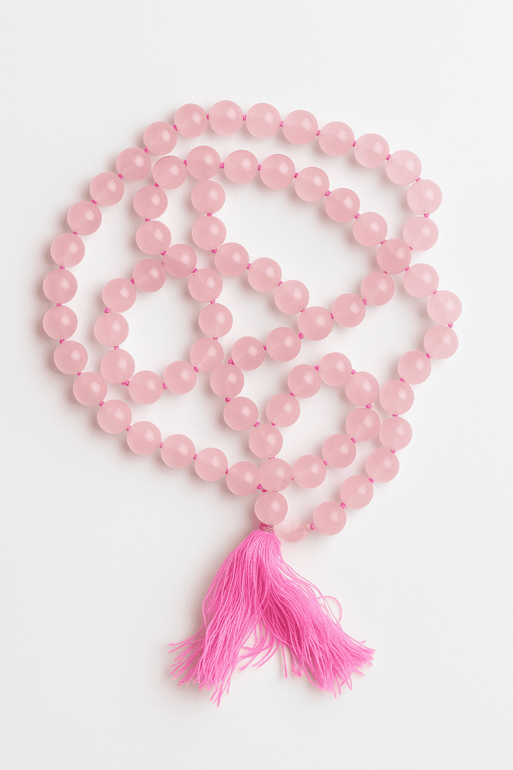 ROSE QUARTZ GEMSTONE MALA ROSARY