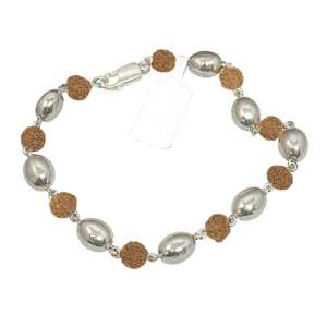 Rudraksha & Silver Beads Bracelet