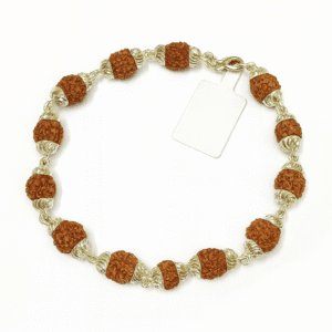 Rudraksha Silver Cap Bracelet