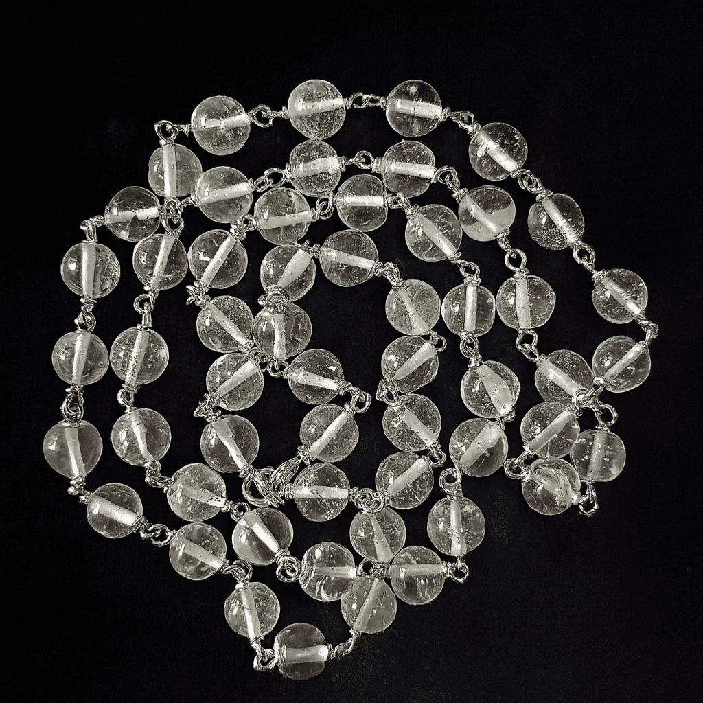 Sphatik Silver Mala