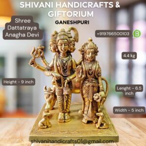 Dattatray & Anagha Devi Panchdhatu Statue 9"
