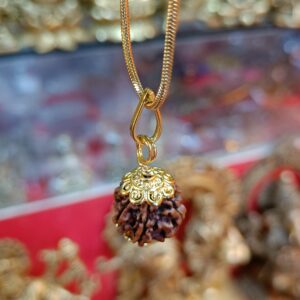 6 Face Rudraksha With Chain Gold Plated