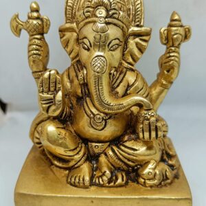 Brass Ganesha Statue – Handmade Pital Idol | Buy Online 4.5"