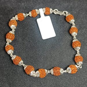 Rudraksha Silver Cap Bracelet