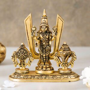 Brass Tirupati Balaji Statue – Handmade Pital Idol | Buy Online 5".