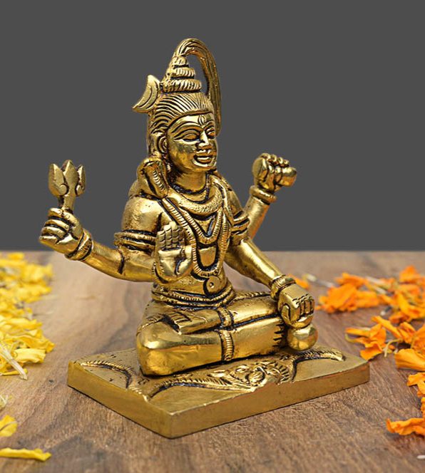Brass Shiva Statue – Handmade Pital Idol | Buy Online . - Image 3