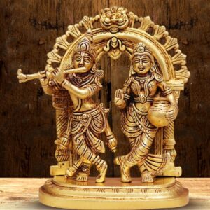 Brass Radha Krishna Statue – Handmade Pital Idol | Buy Online .8.5″