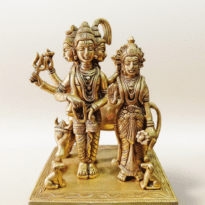 Brass Dattatrey & Anagha Devi Statue – Handmade Pital Idol | Buy Online 9"