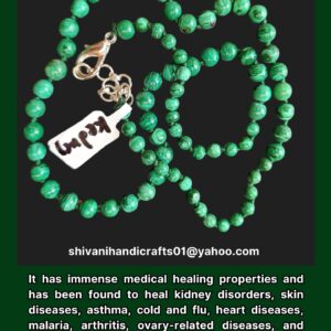 Malachite/Kidney Stone Mala With Silver Chain