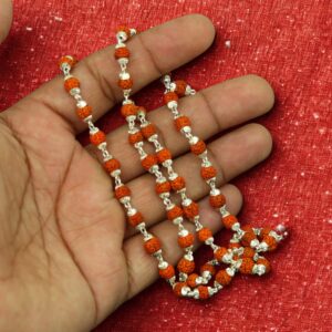Rudraksha Silver Mala (Silver Cap )