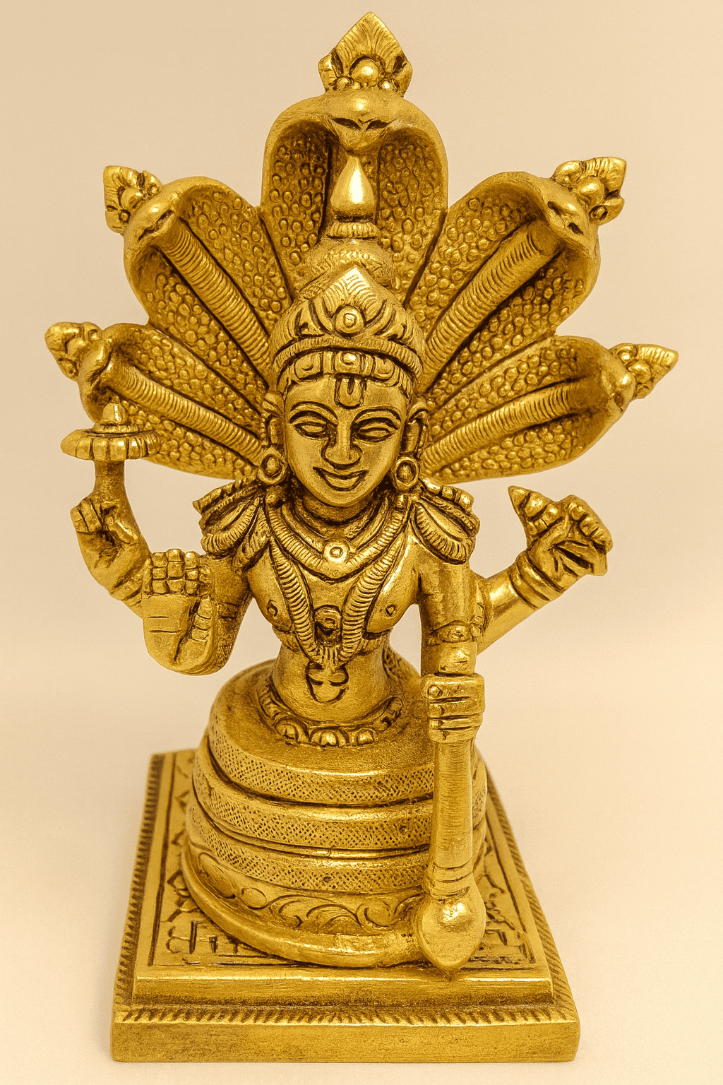 Brass Vishnu Statue – Handmade Pital Idol | Buy Online 5"