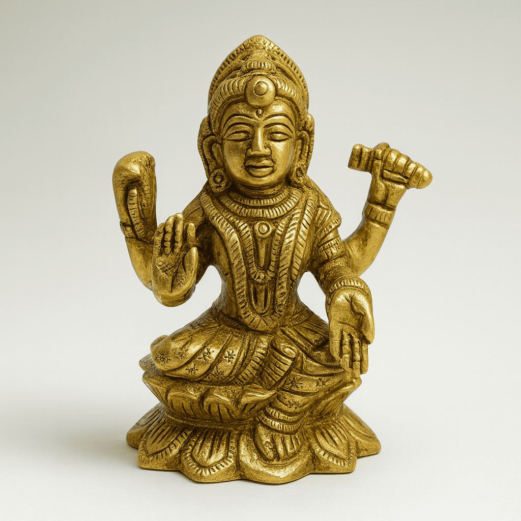 Brass Lakshmi Statue – Handmade Pital Idol | Buy Online 3"