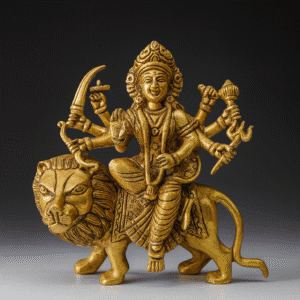 Brass Durga Maa Statue – Handmade Pital Idol | Buy Online 7.7"