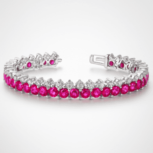 luxury new style Ruby bracelet for women silver jewelry natural gem thicker silver chain