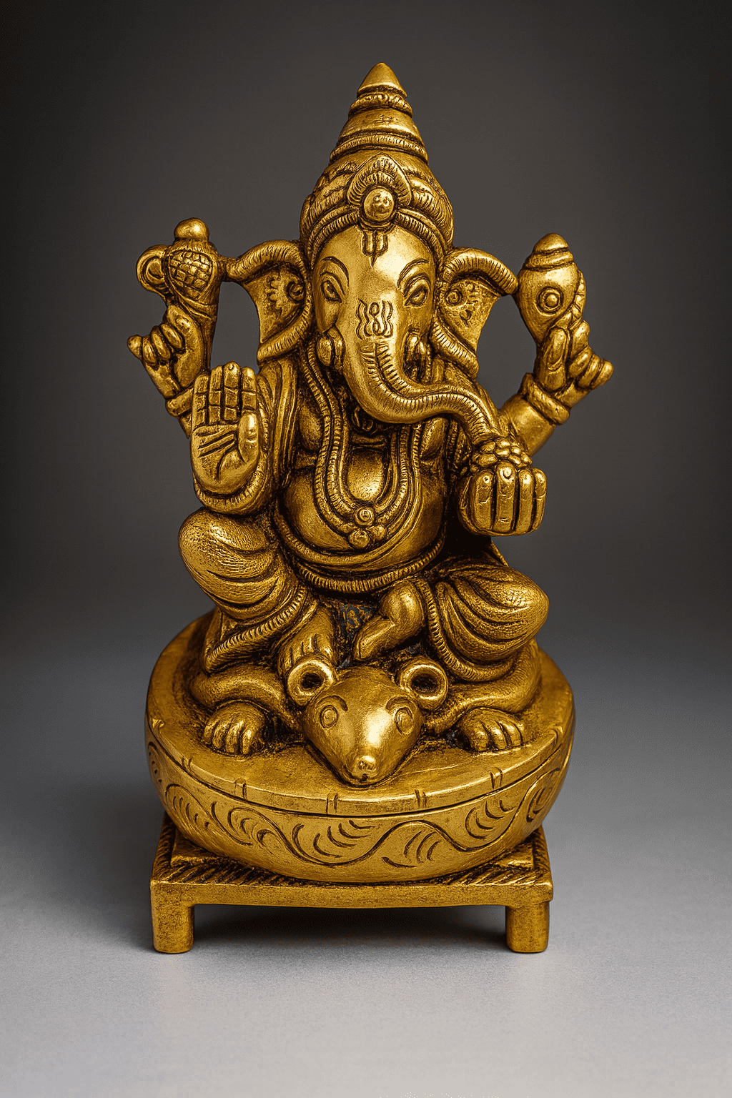 Brass Ganesha Statue – Handmade Pital Idol | Buy Online 4.5"