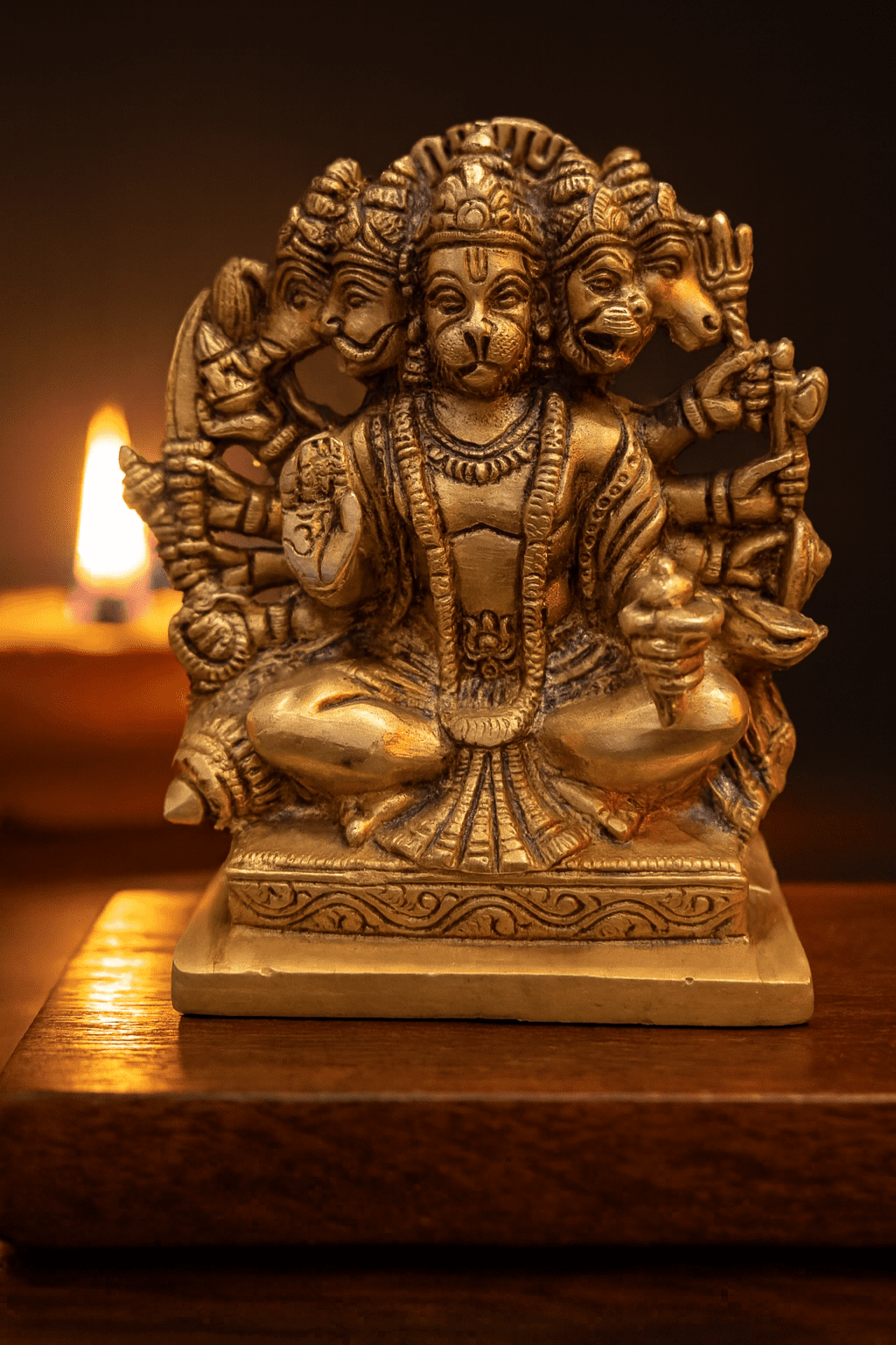 Brass Panchmukhi Hanuman Statue – Handmade Pital Idol | Buy Online