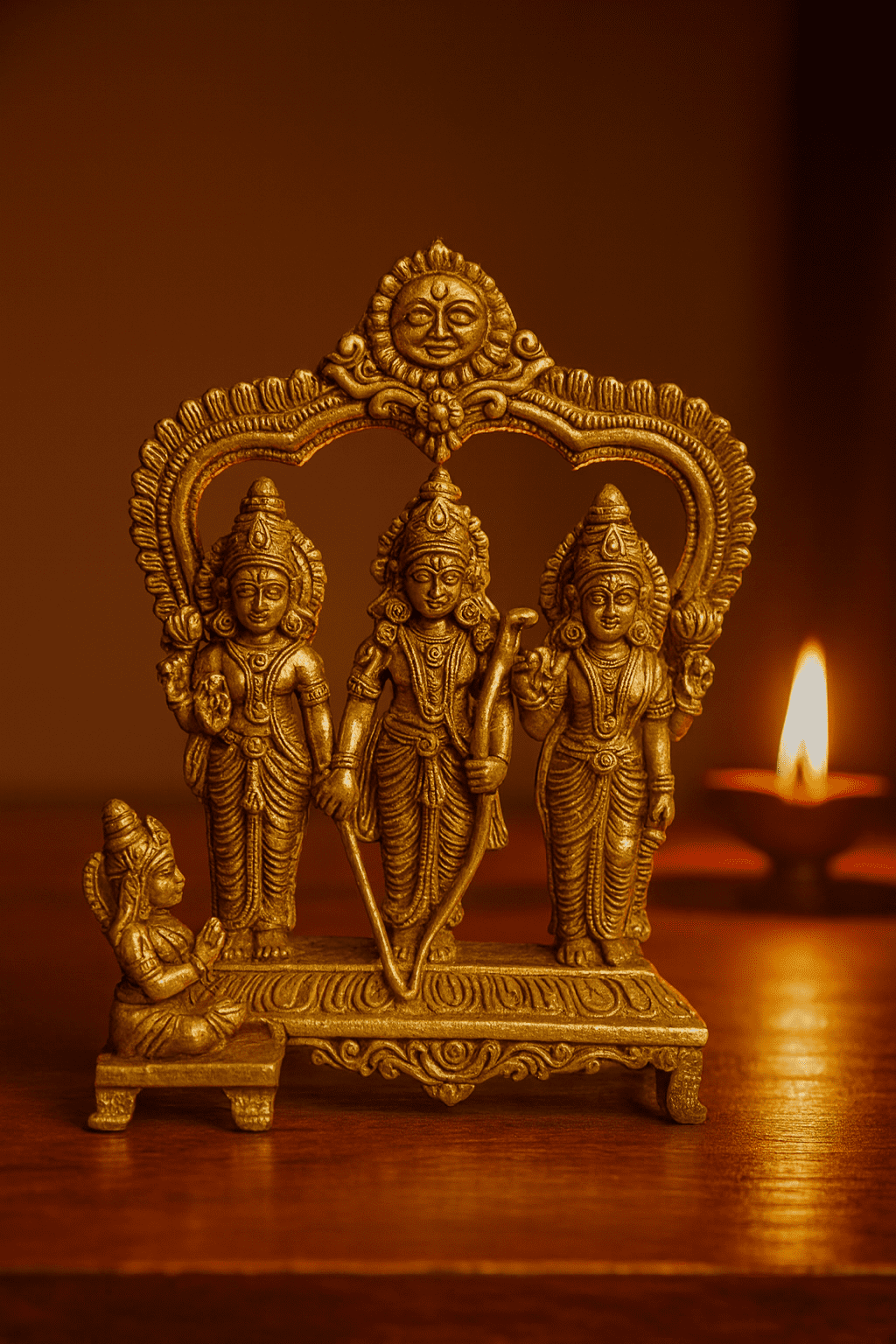 Brass Ram Darbar Statue – Handmade Pital Idol | Buy Online 10"