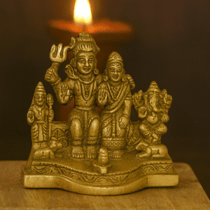 Brass Shiva Family Statue – Handmade Pital Idol | Buy Online . 3.5"