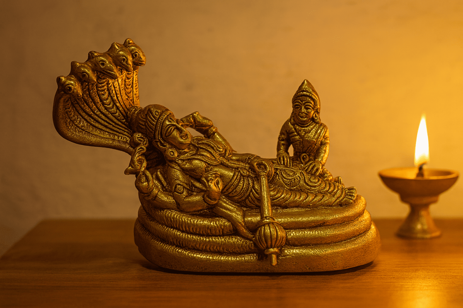 Brass Vishnu Lakshmi Shesh Nag Statue – Handmade Pital Idol | Buy Online