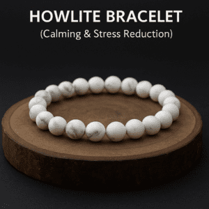 Howlite Crystal Bracelet – 8MM (Calming & Stress Reduction)