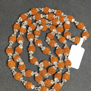 5 Face Rudraksha Silver Cap Mala