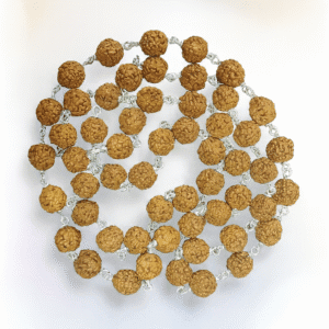 Pure Silver Indonesia Rudraksha Beads Mala (Length 24 Inch)