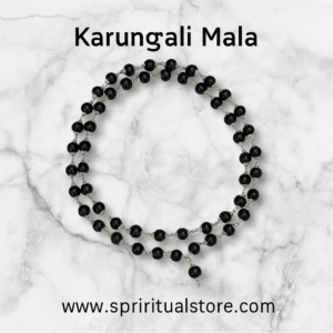 Spritual Store Karungali Malai Silver Cap Plated Necklace | Original Black Ebony Wood Mala |Mala for Men & Women (54 Beads)