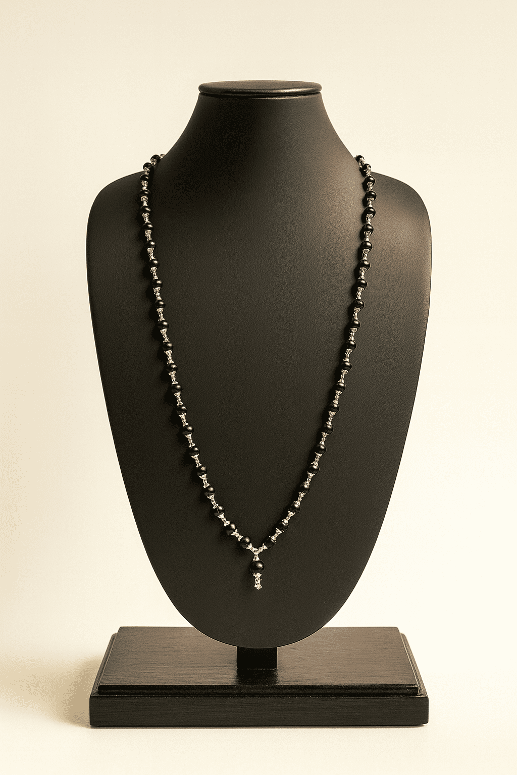 Spritual Store Karungali Malai Silver Cap Plated Necklace | Original Black Ebony Wood Mala |Mala for Men & Women (54 Beads) - Image 2