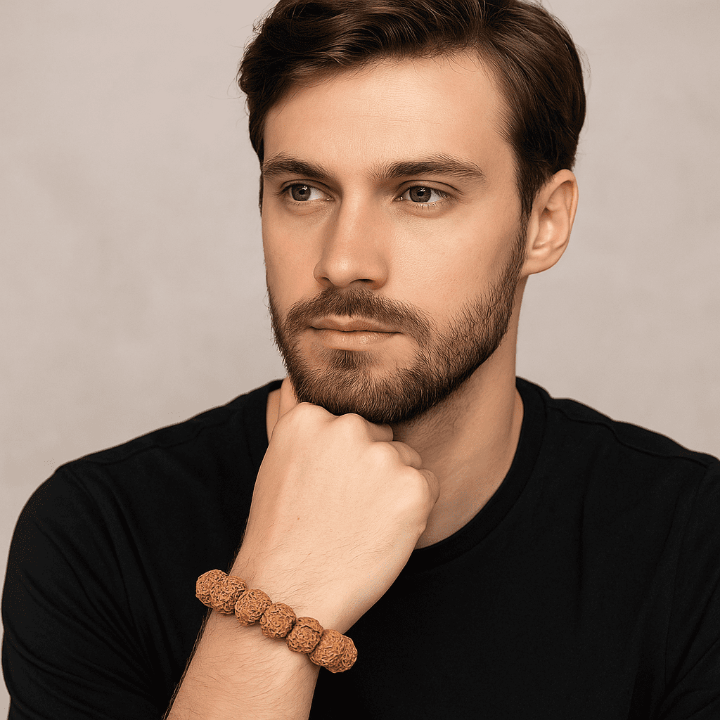 Spritual Store 8 Mukhi Rudraksha Bracelet Unisex Bracelet Java Beads Adjustable 8 Mukhi Rudraksha Bracelet - Image 2