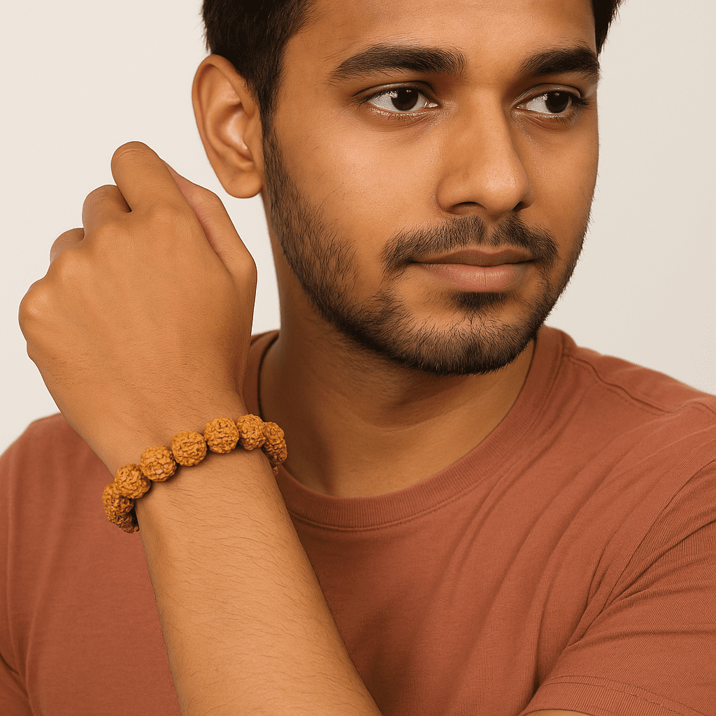 Spritual Store 7 Mukhi Rudraksha Bracelet Certified Energized 7 Mukhi Rudraksha Bracelet Adjustable Unisex - Image 3