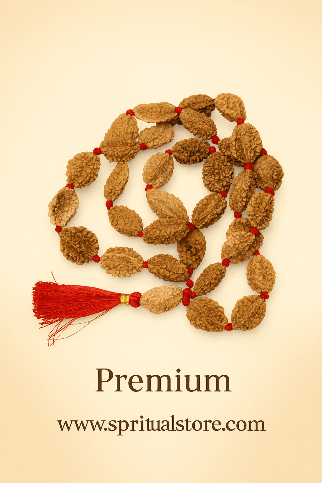 Spritual Store 2 mukhi rameswaram kantha 32+1 beads Original 2 Mukhi Rudraksh Kantha Mala 2 Face Rudraksha Mala