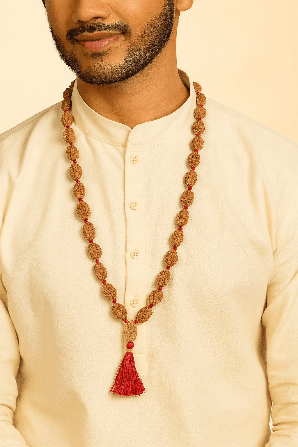 Spritual Store 2 mukhi rameswaram kantha 32+1 beads Original 2 Mukhi Rudraksh Kantha Mala 2 Face Rudraksha Mala - Image 2