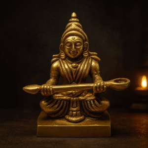Brass Annapurna Devi Statue – Handmade Pital Idol | Buy Online 3"